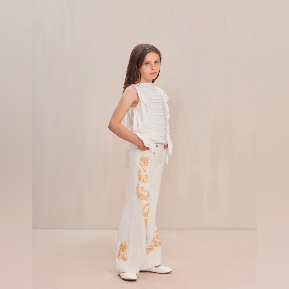 NWT Cult Gaia JARLI KIDS PANT - INDU ECRU